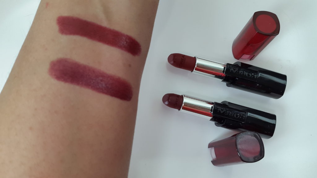 Loreal Infallible 10hr Longwear Lipstick 737 Persistent Plum, 741 Bold Bordeaux- swatches