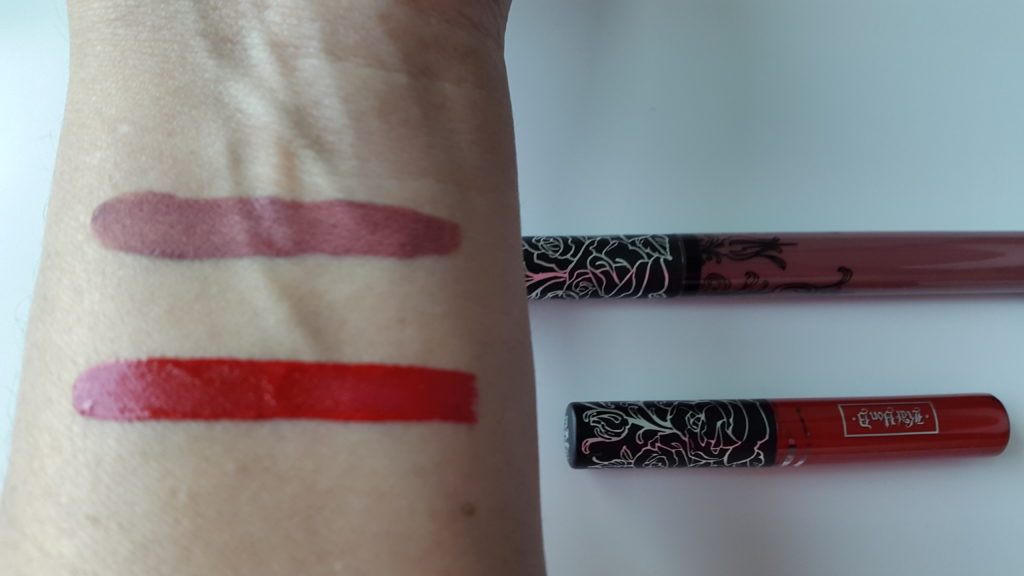 Kat Von D Everlasting Liquid Lipstick - Lolita and Outlaw swatches