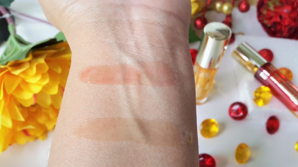 Milani Moisture Lock Oil Infused Lip Treatment Swatches