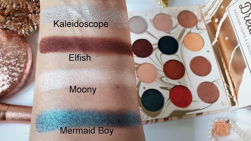 Kathleenlights X Colourpop Dream St Eyeshadow Palette Close Swatches of third row