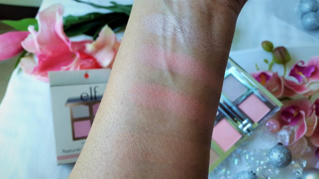 ELF Natural Glow Face Palette Swatch on Medium skin tone 