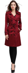 Wine colored trench coat