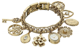 Anne Klein Women's Swarovski Crystal Accented Gold Tone Bracelet Watch