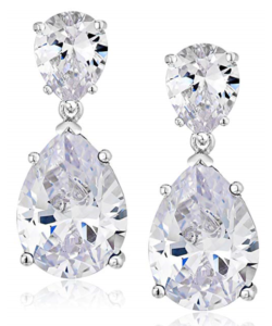 CZ by Kenneth Jay Lane Cubic Zirconia Double Pear Drop Earrings