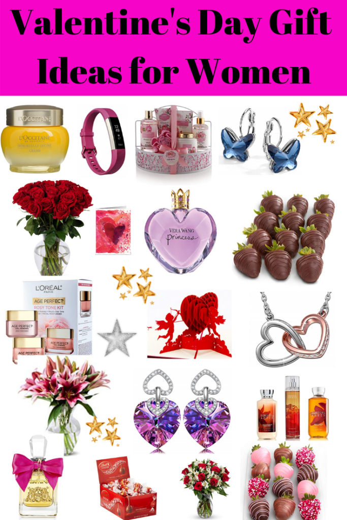 Valentine's Day Gift Ideas for women. This post features various traditional and modern gifts like flowers, jewelry, chocolates, skincare, perfumes and fragrances  