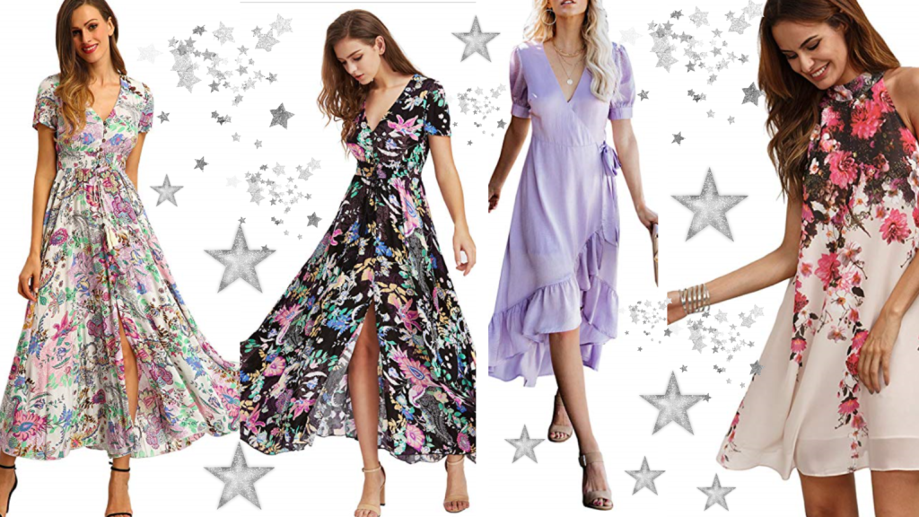 Spring/Summer Dresses for women. These are affordable and current fashion trend for the season. These pretty floral, colorful, maxi, mini dresses are perfect for the warmer weather. 