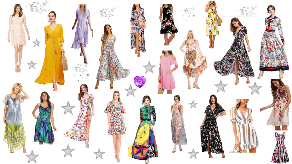 Spring/Summer Dresses for women. These are affordable and current fashion trend for the season. These pretty floral, colorful, maxi, mini dresses are perfect for the warmer weather. 