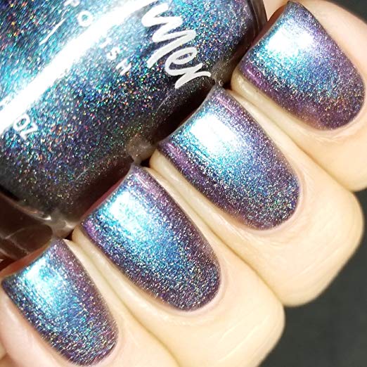 Holographic nail polish KB Shimmer Rollin' with the Chromies.