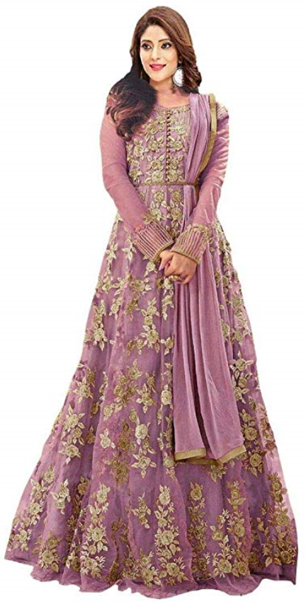 Pastel colors are so on trend in the ethnic Indian anarkali gowns 