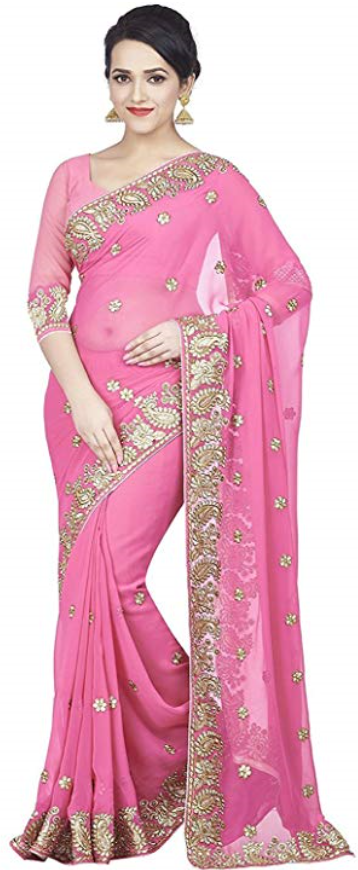 Budget friendly designer saree with embroidery