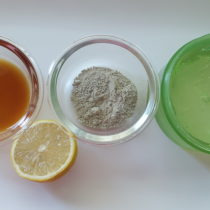 Clay, lemon, honey and aloevera gel diy face mask