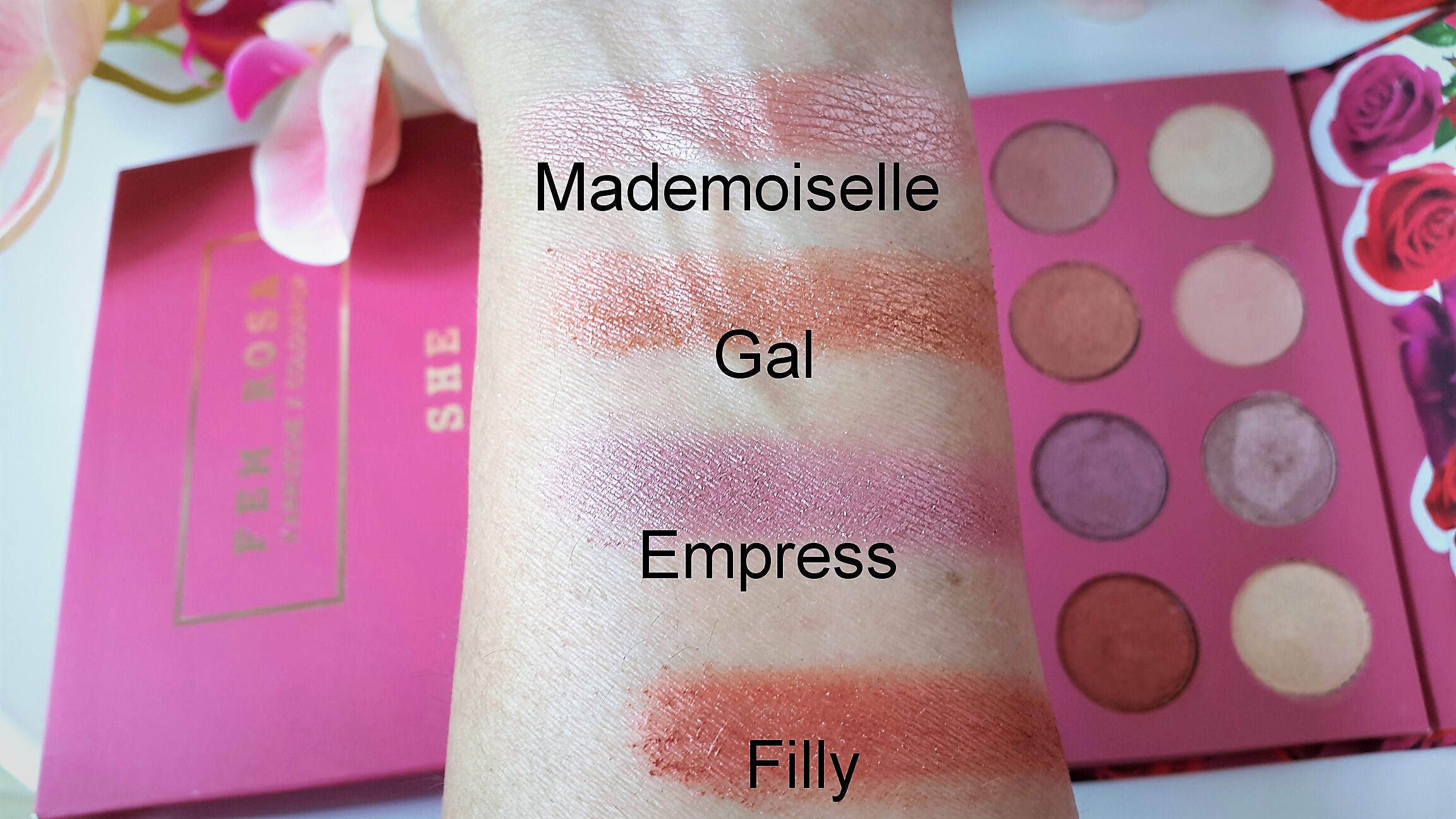 Colourpop Fem Rosa She Palette Swatches