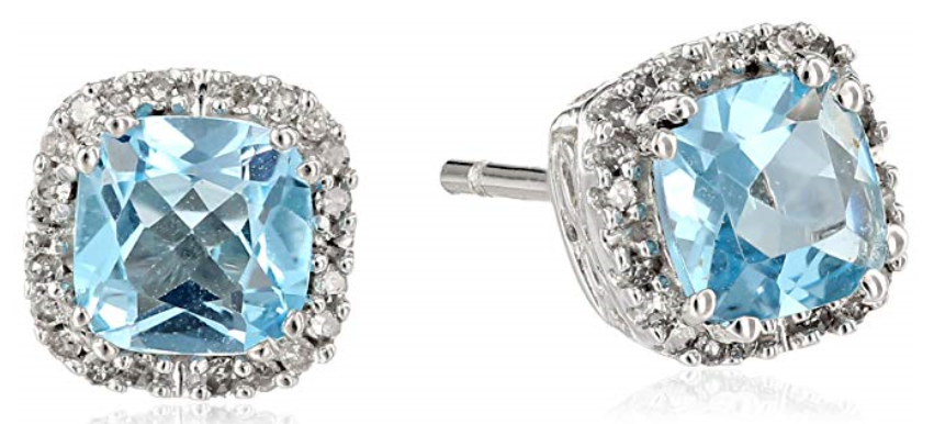 10K White Gold with Diamond Stud earrings