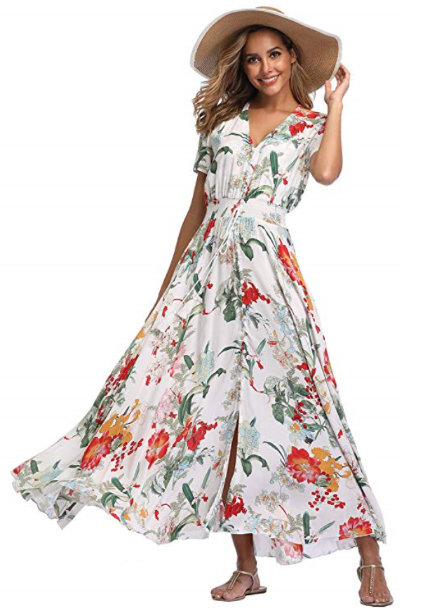 Vintage Clothing Floral Maxi Dress - Glossnglitters