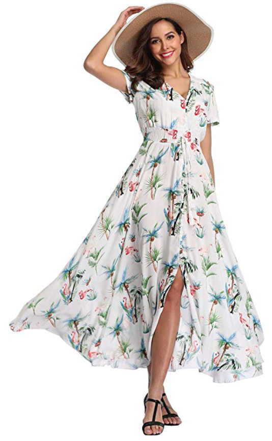 Vintage Clothing Floral Maxi Dress - Glossnglitters