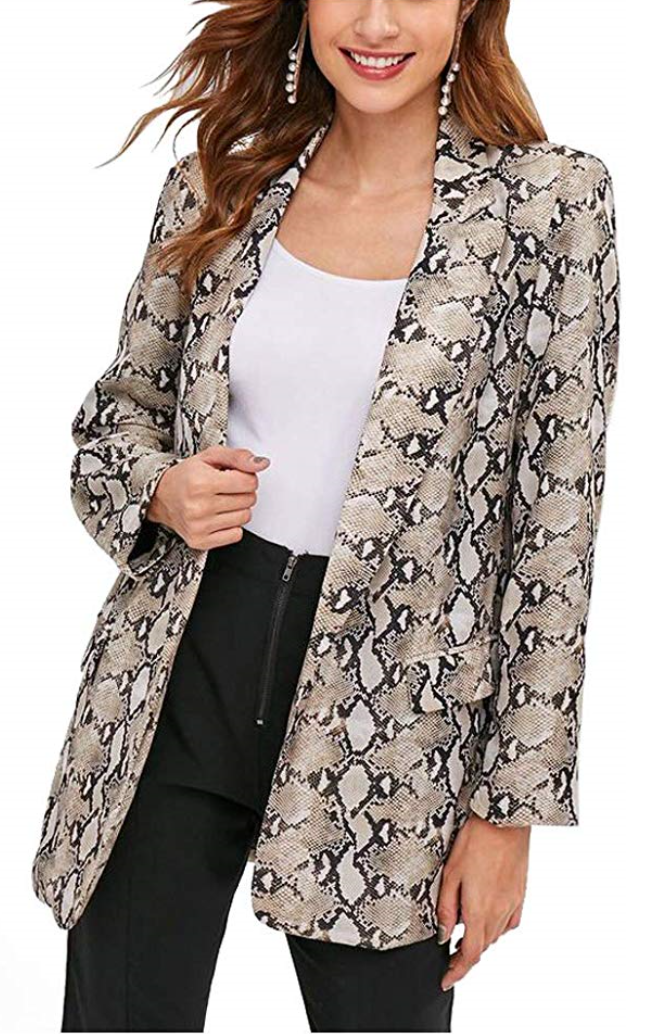 Snakeskin-print-Blazer - Glossnglitters