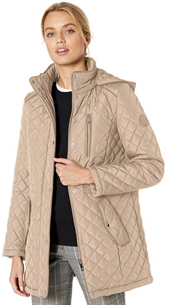 Tommy-Hilfiger-Womens-Hooded-Diamond-Quilted-Anorak-Jacket - Glossnglitters