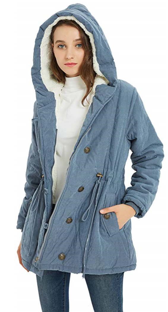 Gocgt Womens Winter Classic Pea Coat Outdoor Fashion Warm Wool Blended Jacket 