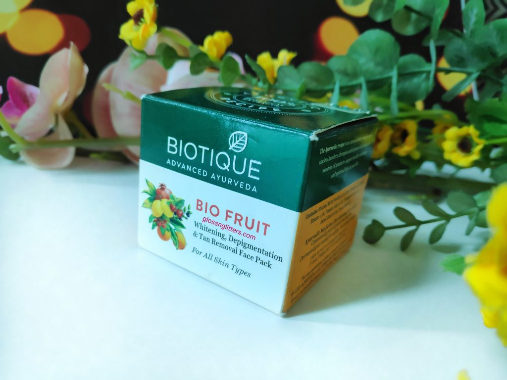 Biotique Bio Fruit Whitening Depigmentation & Tan Removal Face Pack Review