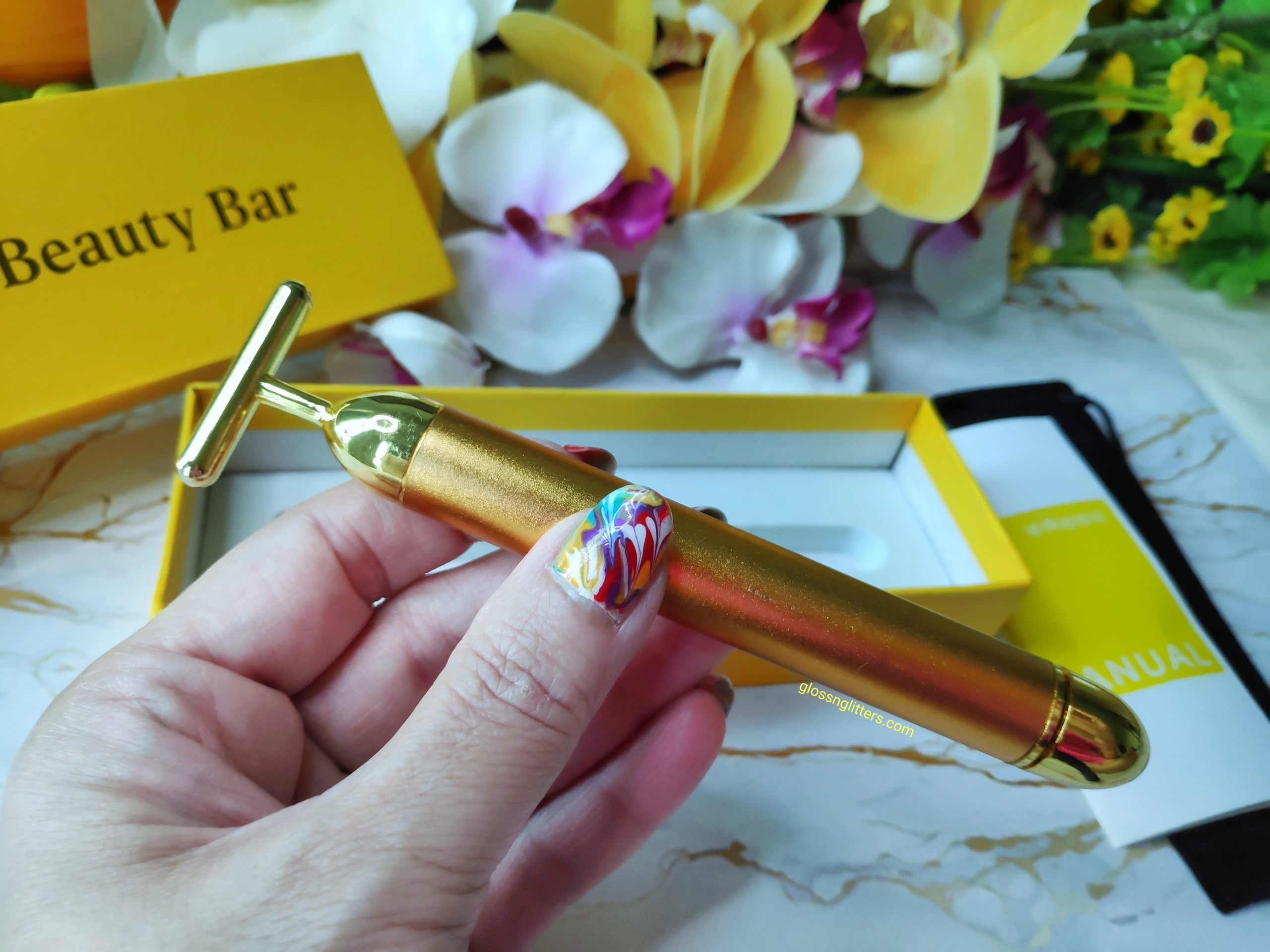 24K Gold Beauty Bar Face Massager for anti aging and face firming