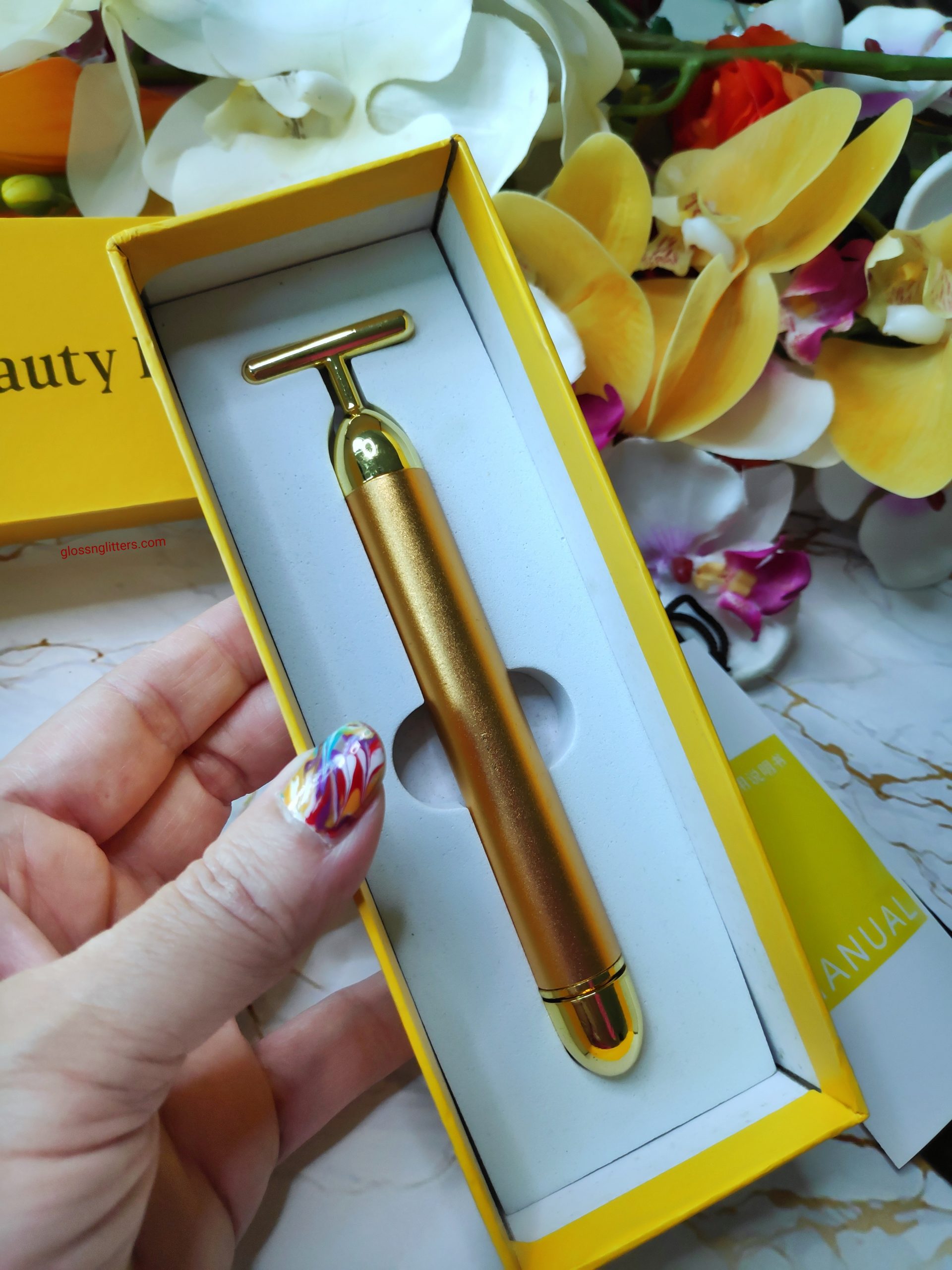 24K Gold Beauty Bar Face Massager for anti aging and face firming