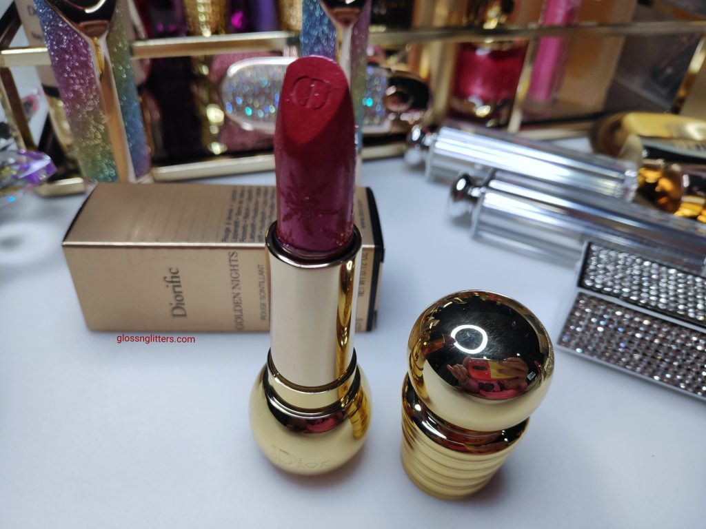 Dior Golden Nights holiday collection Lipstick Glittery Rose Review and Swatches 