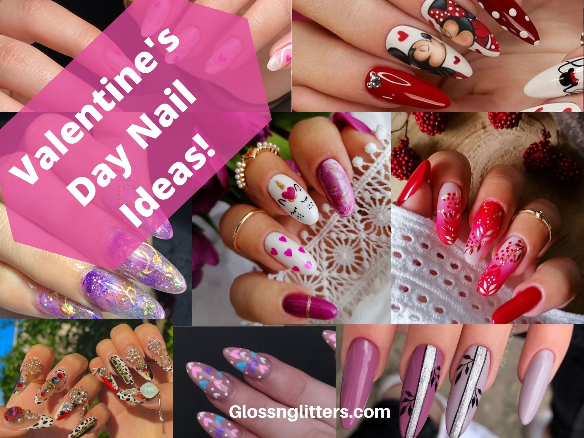 20 Cute And Easy Valentine's Day Nail Ideas - Glossnglitters