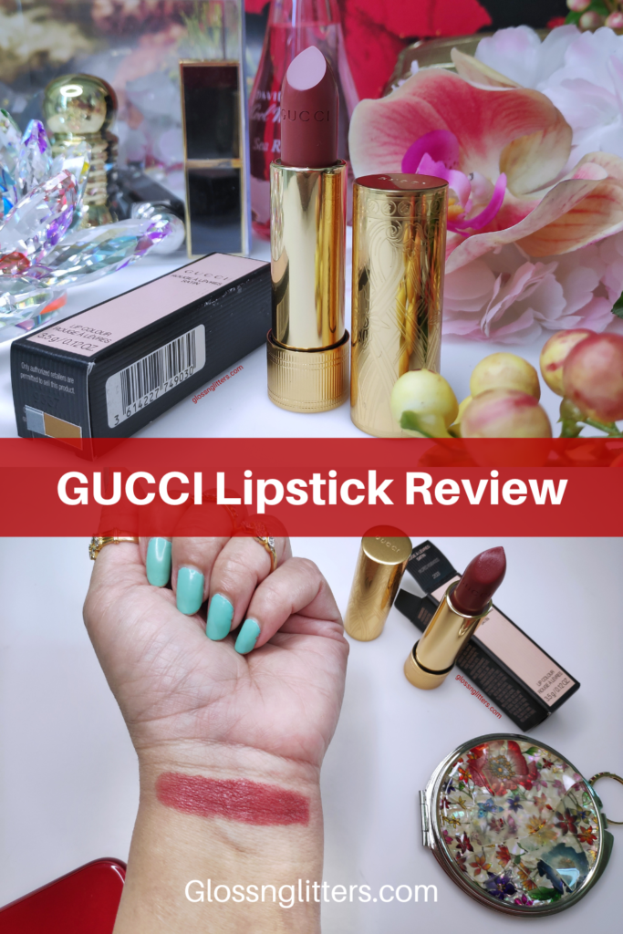 Gucci Satin Lipstick 203 Mildred Rosewood Review - Glossnglitters