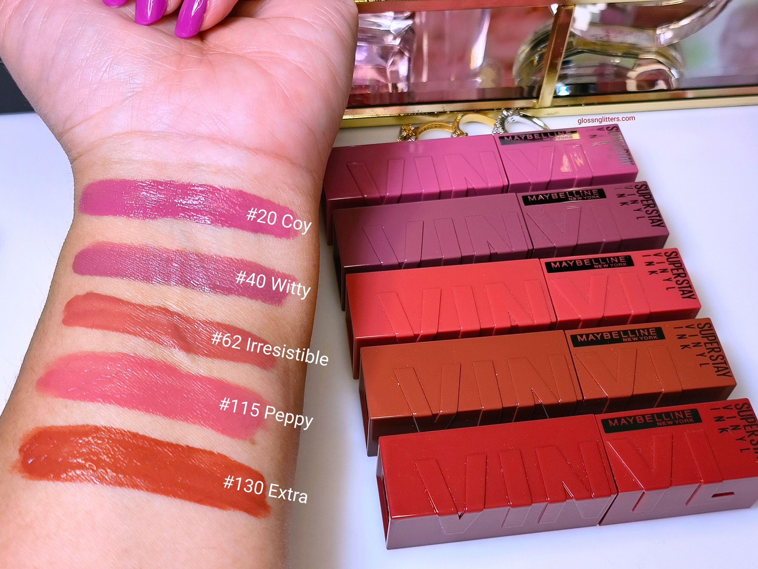 Maybelline Super Stay Vinyl Ink Liquid Lipcolor Swatches