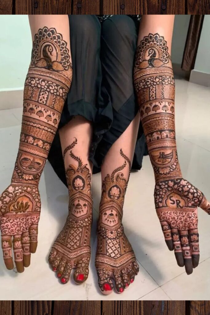 Heavy Bridal Mehndi Designs for Weddings