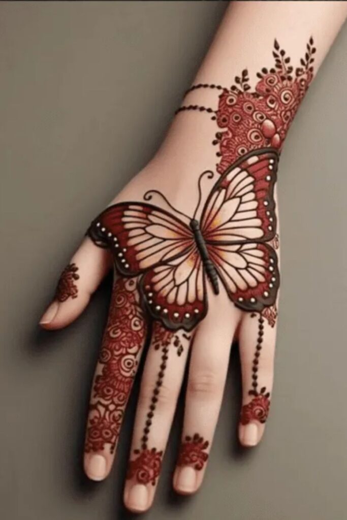 Butterfly henna design 2025