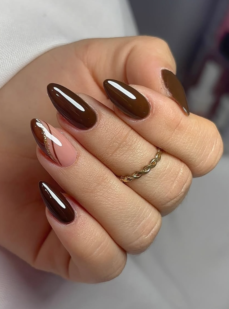 Shades of brown is one of the most trending and chic fall nail colors in 2025