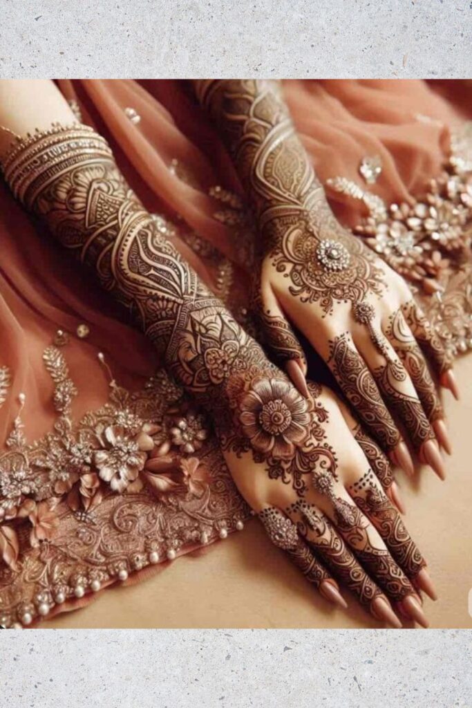 Beautiful intricate bridal mehndi design 
