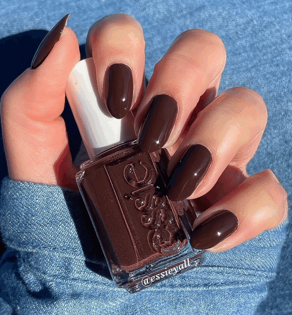 Deep, bold solid shades are a must for fall 2025 nail trends