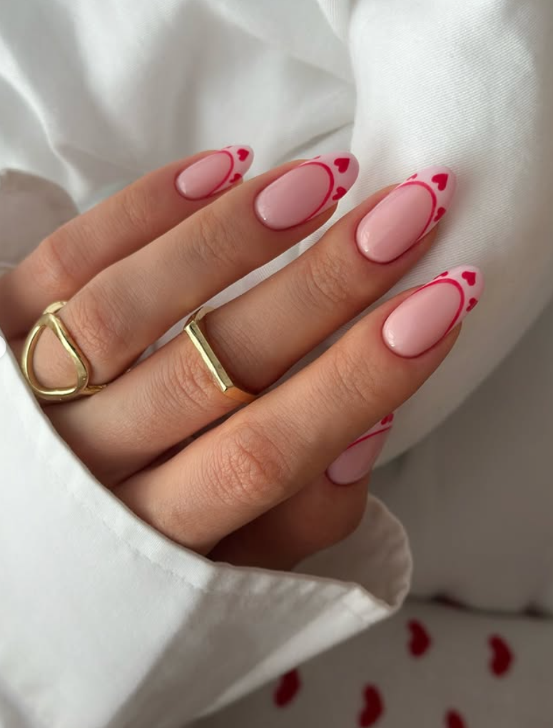 Valentine's day French Manicure