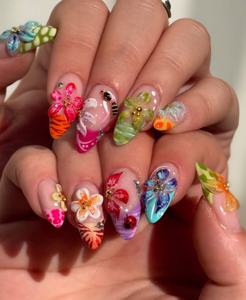 3D floral nail designs to try in 2026